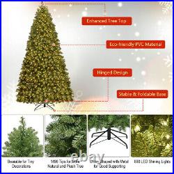 8Ft Pre-Lit Dense PVC Christmas Tree Spruce Gift with880 LED Lights & Stand