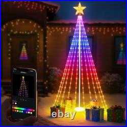 8 FT 340 LEDs Outdoor Christmas Tree with App Control, IP65 Waterproof, 85+ M