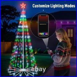 8 FT 340 LEDs Outdoor Christmas Tree with App Control, IP65 Waterproof, 85+ M