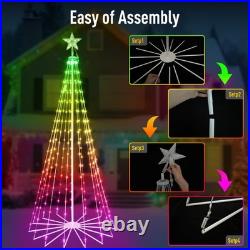 8 FT 340 LEDs Outdoor Christmas Tree with App Control, IP65 Waterproof, 85+ M