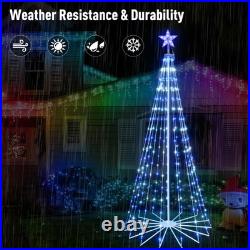 8 FT 340 LEDs Outdoor Christmas Tree with App Control, IP65 Waterproof, 85+ M