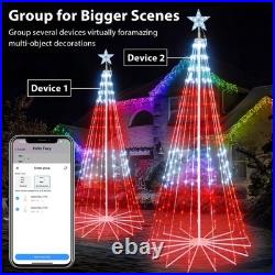 8 FT 340 LEDs Outdoor Christmas Tree with App Control, IP65 Waterproof, 85+ M