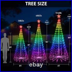 8 FT 340 LEDs Outdoor Christmas Tree with App Control, IP65 Waterproof, 85+ M