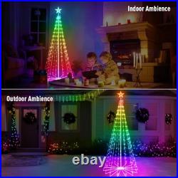 8 FT 340 LEDs Outdoor Christmas Tree with App Control, IP65 Waterproof, 85+ M