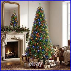 8 FT Pre-Lit Artificial Christmas Tree with1605 Dense Branch Tips 600 LED Lights