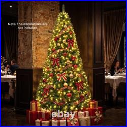 8 FT Pre-Lit Artificial Christmas Tree with1605 Dense Branch Tips 600 LED Lights