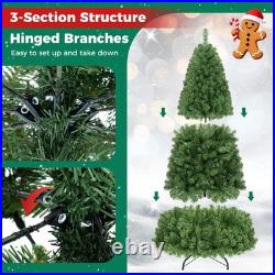 8 FT Pre-Lit Artificial Christmas Tree with1605 Dense Branch Tips 600 LED Lights