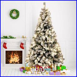 8 Modes Warm LED Pre Lit Luxury Artificial Pine Christmas Tree 4.5FT 6FT 7FT 9FT