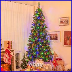 8' Pre-Lit Artificial Christmas Tree 9 Lighting Modes with 500 LED Lights & Timer