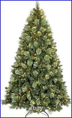 8 ft Prelit Artificial Christmas Tree Pine tree with 820 Lights PE PVC 1897 Tips