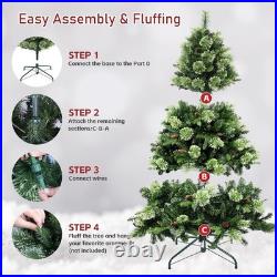 8 ft Prelit Artificial Christmas Tree Pine tree with 820 Lights PE PVC 1897 Tips