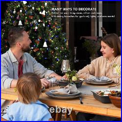 8ft Artificial Holiday Standing Xmas Christmas Tree + RGB LED Prelit Light Decor