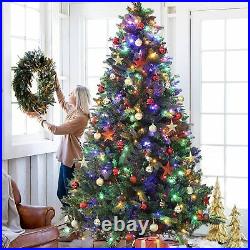 9FT Artificial Christmas Tree Home Party Holiday Decor with Colorful 650LED Lights