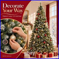 9FT Pre-Lit Artificial Christmas Tree 900 Warm White Lights, 1800 Tips, Metal St