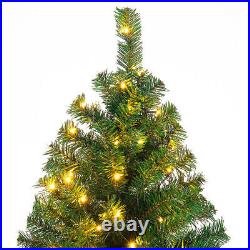 9Ft Pre-Lit PVC Artificial Christmas Tree Hinged with 700 LED Lights & Stand Gift