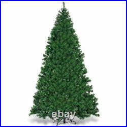 9Ft Pre-Lit PVC Artificial Christmas Tree Hinged with 700 LED Lights & Stand Green