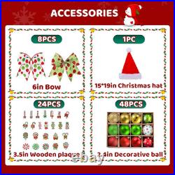 9Ft Whimsical Christmas Tree, Bendable Pre-Lit Christmas Trees with 550LED Lights