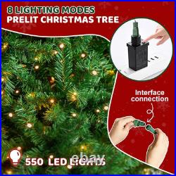 9Ft Whimsical Christmas Tree, Bendable Pre-Lit Christmas Trees with 550LED Lights