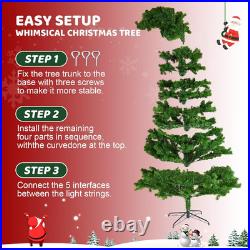 9Ft Whimsical Christmas Tree, Bendable Pre-Lit Christmas Trees with 550LED Lights