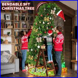 9Ft Whimsical Christmas Tree, Bendable Pre-Lit Christmas Trees with 550LED Lights