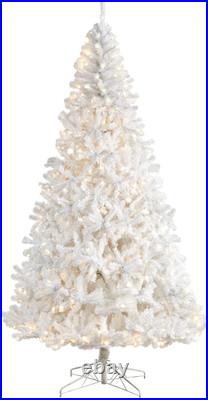 9Ft. White Artificial Christmas Tree with 1860 Bendable Branches and 650 LED Lig