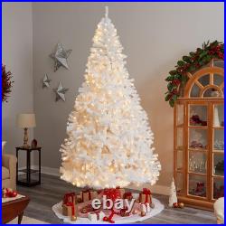 9Ft. White Artificial Christmas Tree with 1860 Bendable Branches and 650 LED Lig