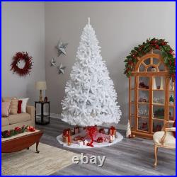 9Ft. White Artificial Christmas Tree with 1860 Bendable Branches and 650 LED Lig