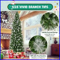 9 FT Pre-Lit Artificial Christmas Tree with 1228 Frosted Tips 470 LED Lights