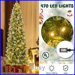 9 FT Pre-Lit Artificial Christmas Tree with 1228 Frosted Tips 470 LED Lights