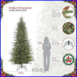 9 Foot Pre-Lit Slim Balsam Fir Artificial Christmas Tree with 800 Clear Lights