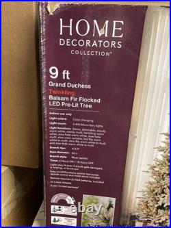 9 Ft. Grand Duchess Twinkling Balsam Fir Flocked Led Prelit Tree