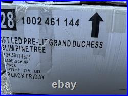 9 Ft. Pre-Lit Grand Dutchess Slim Pine Christmas Tree with Stand LED Lights