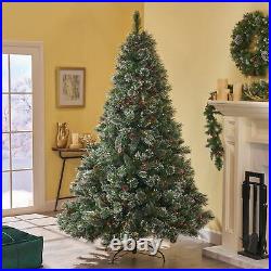 9-ft Cashmere Mixed Needles Hinged Artificial Christmas Tree with Snow