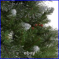 9-ft Mixed Spruce Hinged Artificial Christmas Tree with Glitter