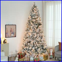 9 ft Prelit Flocked Artificial Christmas Tree with 750 Clear Lights