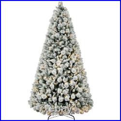 9 ft Prelit Flocked Artificial Christmas Tree with 750 Clear Lights