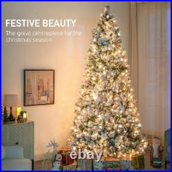 9 ft Prelit Flocked Artificial Christmas Tree with 750 Clear Lights