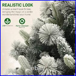 9 ft Prelit Flocked Artificial Christmas Tree with 750 Clear Lights 9 ft Prelit Flocked Artificial Christmas Tree with 750 Clear Lights