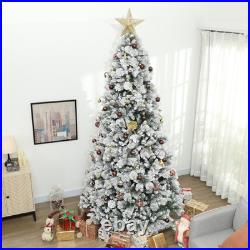 9 ft Prelit Flocked Artificial Christmas Tree with 750 Clear Lights