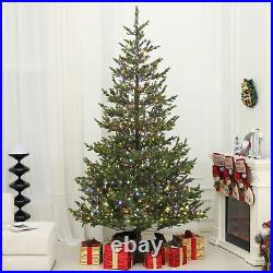 9ft Artificial Sparse Cedar Christmas Tree with LED Lights, Green