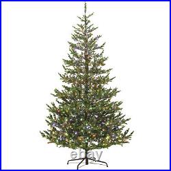 9ft Artificial Sparse Cedar Christmas Tree with LED Lights, Green