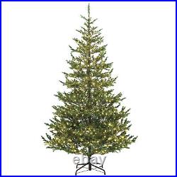 9ft Artificial Sparse Cedar Christmas Tree with LED Lights, Green