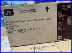 9ft. Kenwood Frasier Fir Flocked LED Pre-Lit Artificial Christmas Tree 1200light