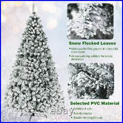 9ft Pre-Lit Premium Snow Flocked Hinged Artificial Christmas Tree with 550 Lights