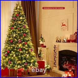 9ft Pre-Lit Snowy Christmas Hinged Tree 11 Flash Modes with 780 Multi-Color Lights