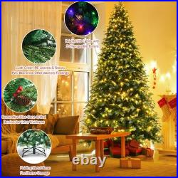 9ft Pre-Lit Snowy Christmas Hinged Tree 11 Flash Modes with 780 Multi-Color Lights