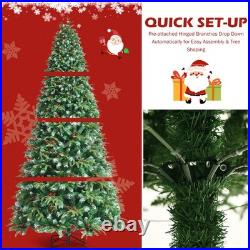 9ft Pre-Lit Snowy Christmas Hinged Tree 11 Flash Modes with 780 Multi-Color Lights