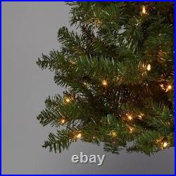 9ft Pre-lit Slim Alberta Spruce Artificial Christmas Tree Multicolored Lights