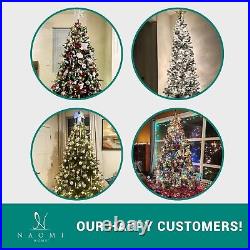 9ft Prelit Slim Artificial Christmas Tree with 500 Warm Lights & Metal Stand 9ft Prelit Slim Artificial Christmas Tree with 500 Warm Lights & Metal Stand