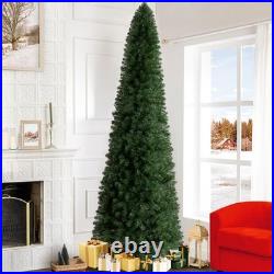 9ft Slim Christmas Tree With Lights Realistic Skinny Pencil Christmas Tree Prelit
